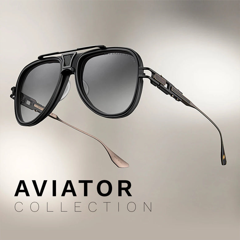 Beauty shot of a pair of Dita Aviator Sunglasses frame