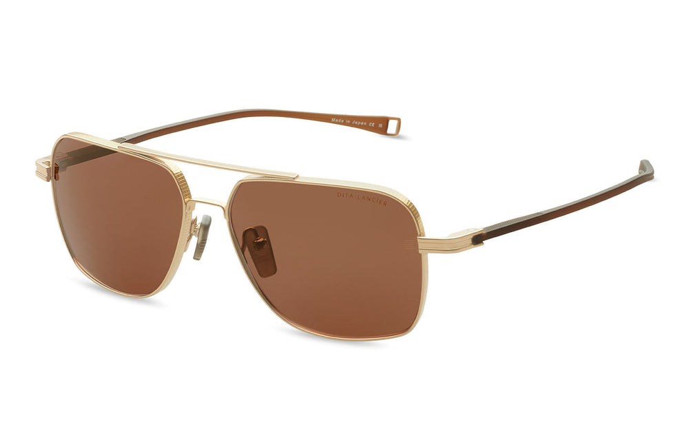Lunettes De Soleil DITA Lancier Pour Homme - Monture Noire Métal, Verres Bronze, UV400