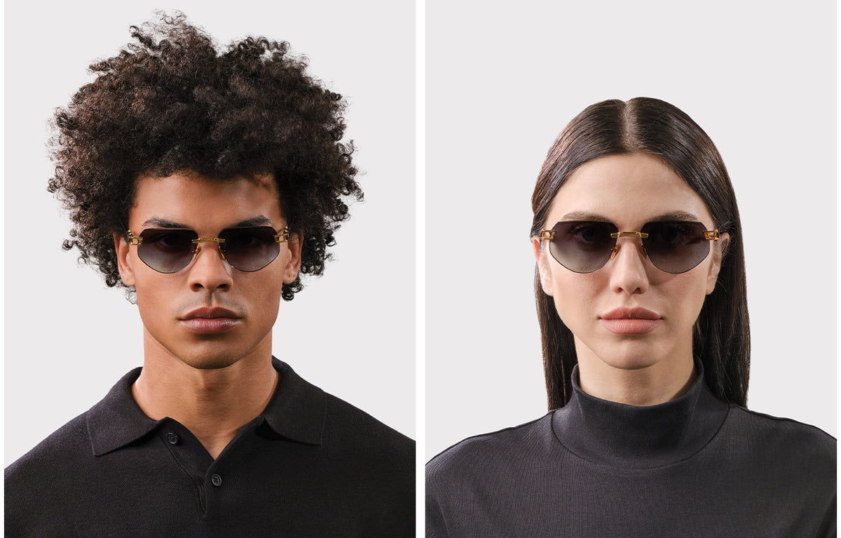 Half moon sunglasses in acetate Gradient Black/Beige - LOEWE